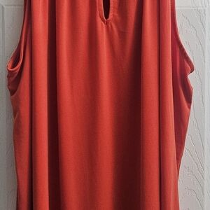 New York & Company Vibrant Orange Sleeveless Blouse